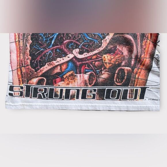 Strung Out American Punk Metal Rock Band Merch Graphic T-Shirt in White sz Small - Picture 3 of 6